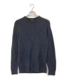 JOSEPH（ジョゼフ）の古着「ビッグダイヤジャガードニット」｜ネイビー