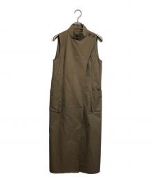 foufou（フーフー ザドレス）の古着「ハイネックフラップドレスワンピース/high neck wrap dress/FF202OP01」｜ベージュ