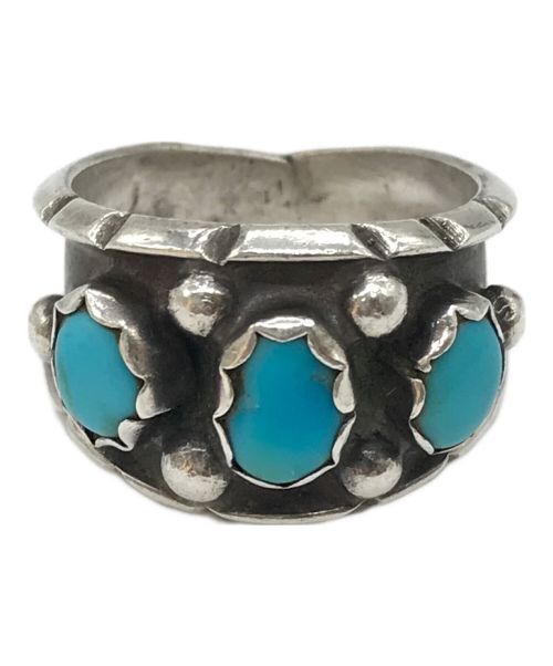 インディアンジュエリー（インディアンジュエリー）インディアンジュエリー  (インディアンジュエリー) ターコイズスタンプワークリング/ナバホ族/ML刻印 サイズ:記載なしの古着・服飾アイテム