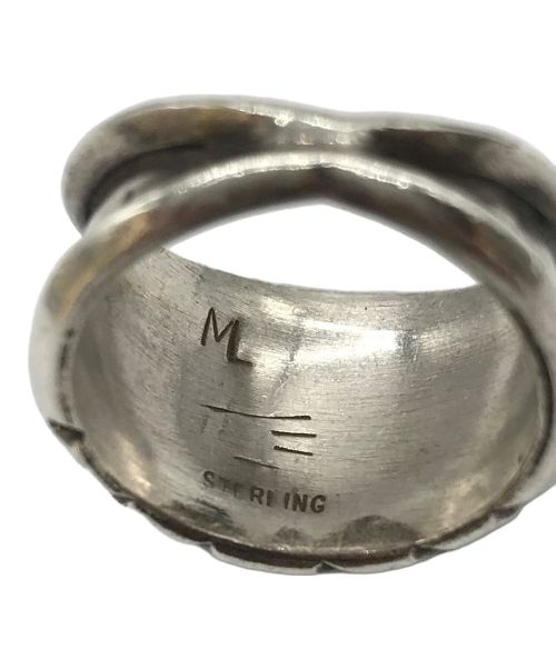 インディアンジュエリー（インディアンジュエリー）インディアンジュエリー  (インディアンジュエリー) ターコイズスタンプワークリング/ナバホ族/ML刻印 サイズ:記載なしの古着・服飾アイテム