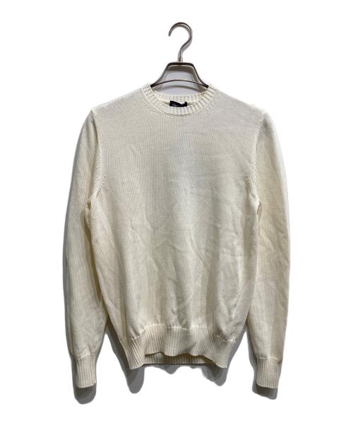 Drumohr（ドルモア）Drumohr (ドルモア) ミドルゲージコットンクルーネックニット ホワイト サイズ:46の古着・服飾アイテム