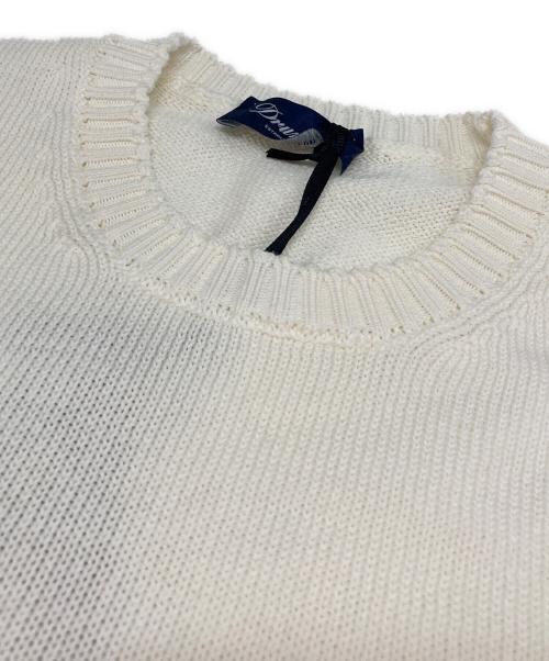 Drumohr（ドルモア）Drumohr (ドルモア) ミドルゲージコットンクルーネックニット ホワイト サイズ:46の古着・服飾アイテム