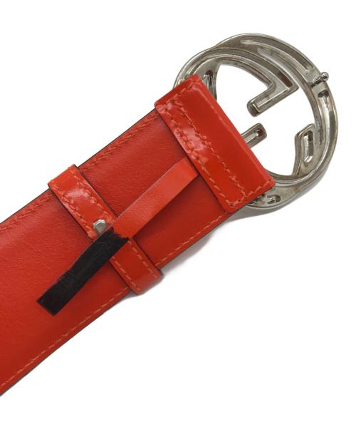 GUCCI（グッチ）GUCCI (グッチ) GGバックルエナメルベルト/037・194 オレンジ サイズ:70・28の古着・服飾アイテム