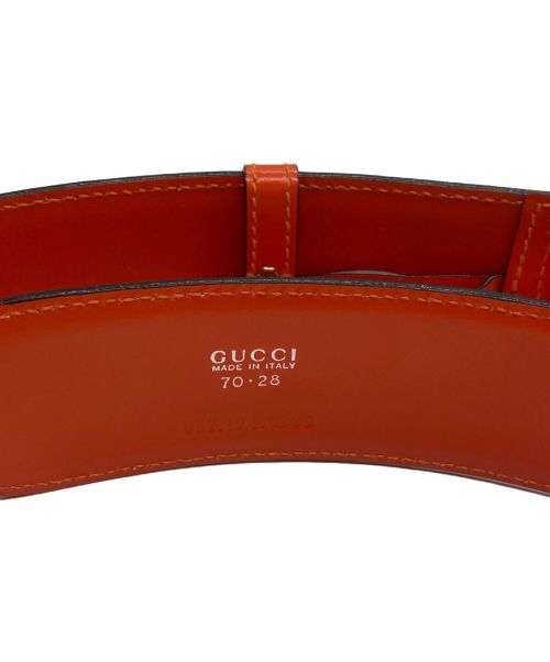 GUCCI（グッチ）GUCCI (グッチ) GGバックルエナメルベルト/037・194 オレンジ サイズ:70・28の古着・服飾アイテム