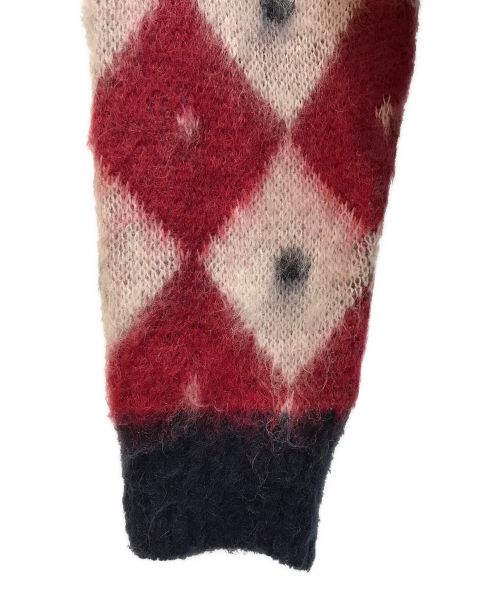 Needles（ニードルズ）Needles (ニードルズ) Mohair Cardigan - Diamond/NS280 レッド×ネイビー サイズ:Lの古着・服飾アイテム