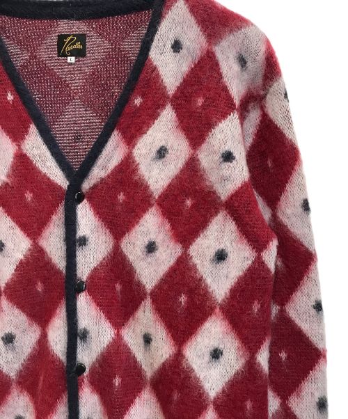 Needles（ニードルズ）Needles (ニードルズ) Mohair Cardigan - Diamond/NS280 レッド×ネイビー サイズ:Lの古着・服飾アイテム
