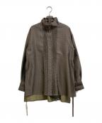 RAY BEAMSレイ ビームス）の古着「ジャカードバック リボン シャツ」｜ブラウン