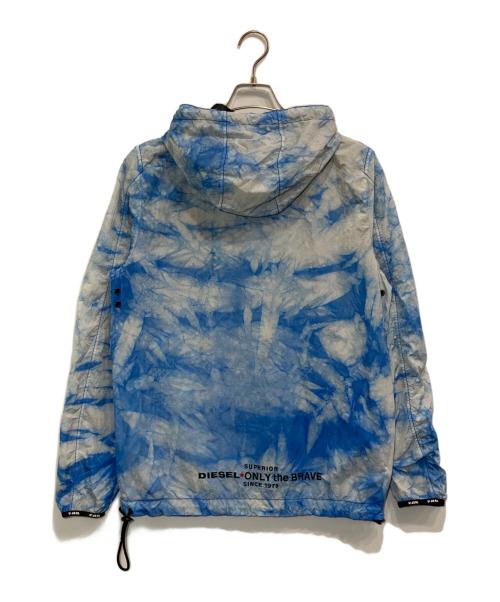 DIESEL（ディーゼル）DIESEL (ディーゼル) タイダイ染めナイロンシワ加工マウンテンパーカー ブルー サイズ:Sの古着・服飾アイテム