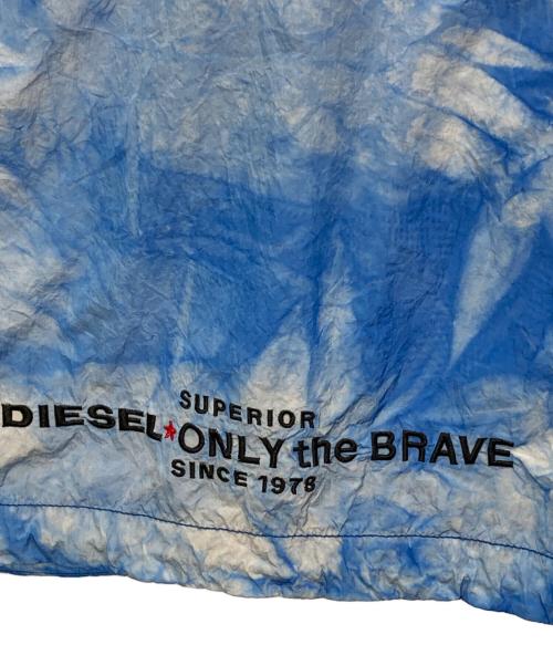 DIESEL（ディーゼル）DIESEL (ディーゼル) タイダイ染めナイロンシワ加工マウンテンパーカー ブルー サイズ:Sの古着・服飾アイテム