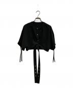 UN3D.アンスリード）の古着「クロスベルトショートシャツ」｜ブラック