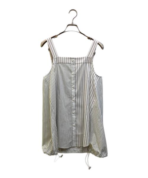 UN3D.（アンスリード）UN3D. (アンスリード) LAYERED SHIRT CAMISOLE ネイビー×ホワイト サイズ:36の古着・服飾アイテム