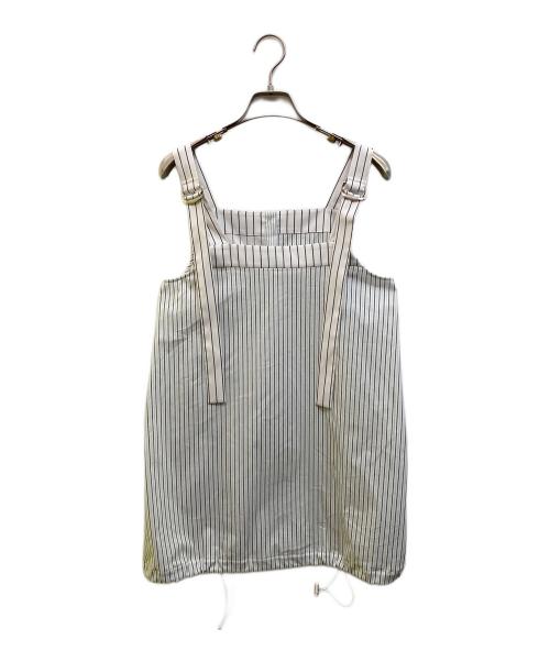 UN3D.（アンスリード）UN3D. (アンスリード) LAYERED SHIRT CAMISOLE ネイビー×ホワイト サイズ:36の古着・服飾アイテム