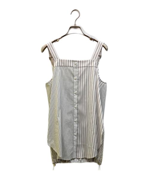 UN3D.（アンスリード）UN3D. (アンスリード) LAYERED SHIRT CAMISOLE ネイビー×ホワイト サイズ:36の古着・服飾アイテム