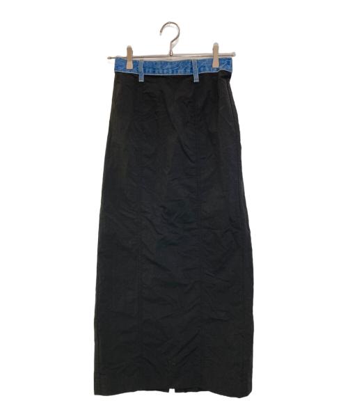 MAISON SPECIAL（メゾンスペシャル）MAISON SPECIAL (メゾンスペシャル) デニムレイヤードスカート ブラック サイズ:36の古着・服飾アイテム