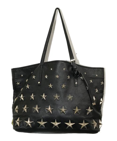 JIMMY CHOO（ジミーチュウ）JIMMY CHOO (ジミーチュウ) スタッズトートバッグ ブラックの古着・服飾アイテム