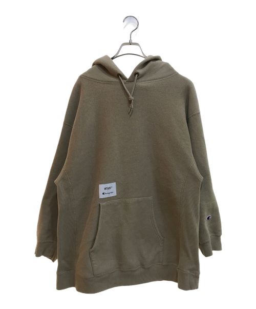 Champion REVERSE WEAVE（チャンピオン リバース ウィーブ）Champion REVERSE WEAVE (チャンピオン リバース ウィーブ) WTAPS (ダブルタップス) ACADEMY HOODED/C8-U126 ベージュ サイズ:SMALLの古着・服飾アイテム