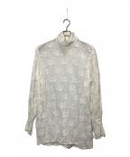 crinkle crinkle crinkleクリンクル クリンクル クリンクル）の古着「3D embroidery long blouse」｜ホワイト