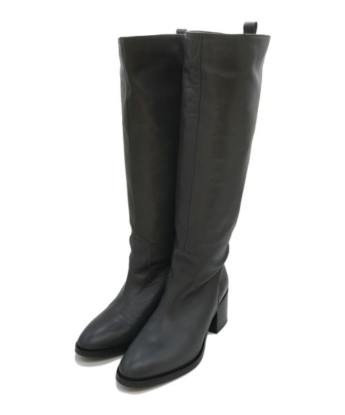 FABIO RUSCONI（ファビオルスコーニ）FABIO RUSCONI (ファビオルスコーニ) ラウンドトゥロングブーツ グレー サイズ:35の古着・服飾アイテム