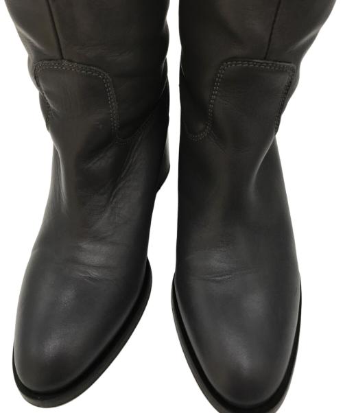 FABIO RUSCONI（ファビオルスコーニ）FABIO RUSCONI (ファビオルスコーニ) ラウンドトゥロングブーツ グレー サイズ:35の古着・服飾アイテム