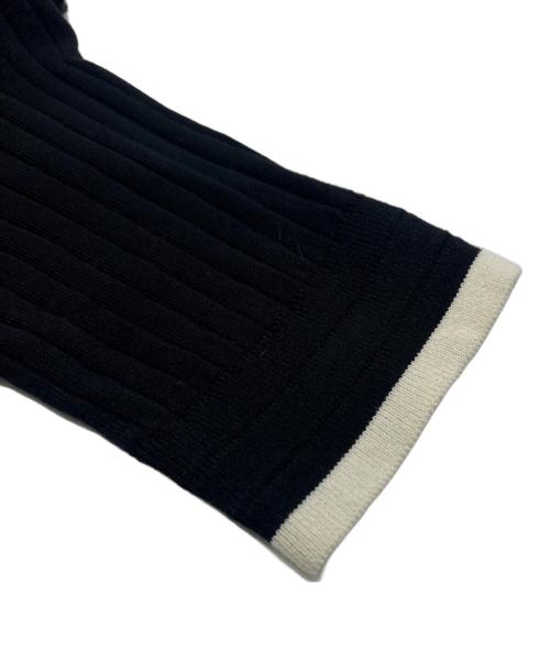 SLOANE（スローン）SLOANE (スローン) 12Gワイドリブ コットン×シルクバイカラー半袖丸襟ポロ/SL8S-620 ブラック サイズ:3の古着・服飾アイテム