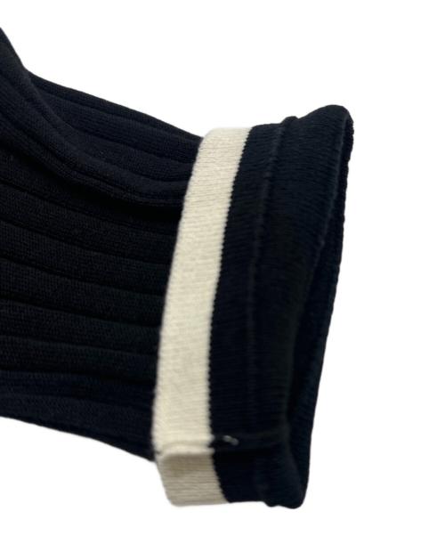 SLOANE（スローン）SLOANE (スローン) 12Gワイドリブ コットン×シルクバイカラー半袖丸襟ポロ/SL8S-620 ブラック サイズ:3の古着・服飾アイテム