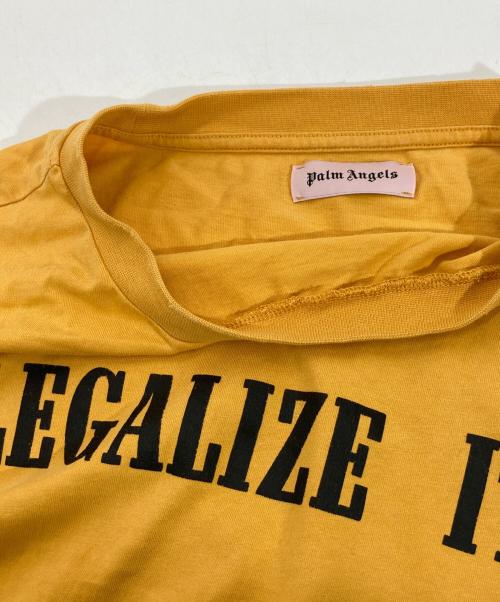 Palm Angels（パーム エンジェルス）Palm Angels (パーム エンジェルス) ダメージ加工プリントTシャツ オレンジ サイズ:Mの古着・服飾アイテム