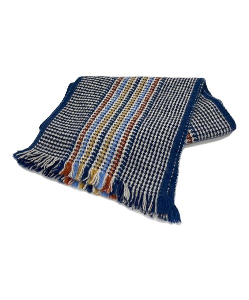 TOD'S（トッズ）TOD'S (トッズ) カシミヤチェックマフラー ブルー×ホワイト サイズ:-の古着・服飾アイテム