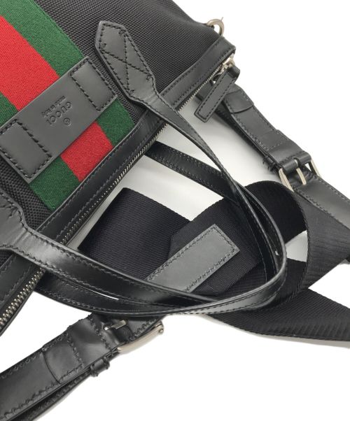 GUCCI（グッチ）GUCCI (グッチ) 2WAY シェリーライン キャンバストートバッグ ブラックの古着・服飾アイテム