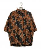 MAISON SPECIALメゾンスペシャル）の古着「アロハカットジャガードプライムオーバーショートスリーブシャツ」｜ブラック