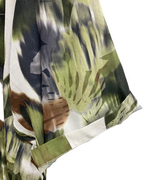 MAISON SPECIAL（メゾンスペシャル）MAISON SPECIAL (メゾンスペシャル) Sheer Print Prime-Over Short Sleeve Open Collar Shirt グリーン×ホワイト サイズ:1の古着・服飾アイテム