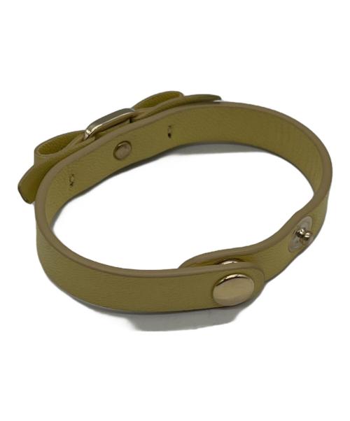 Salvatore Ferragamo（サルヴァトーレ フェラガモ）Salvatore Ferragamo (サルヴァトーレ フェラガモ) ヴァラリボン レザーブレスレット イエローの古着・服飾アイテム