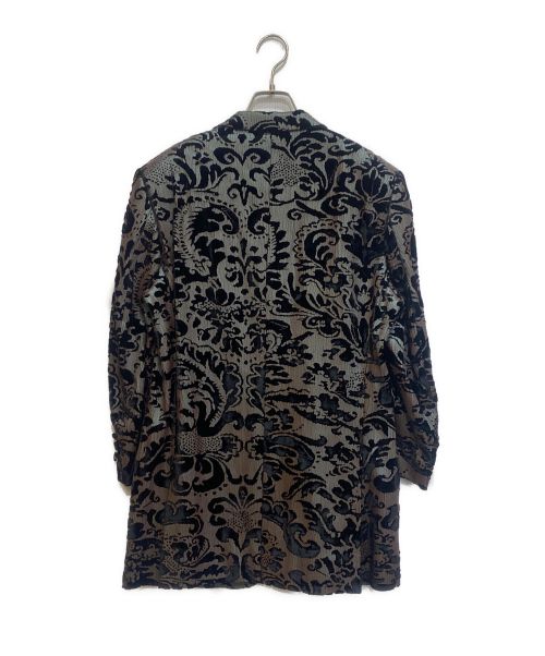 GUCCI（グッチ）GUCCI (グッチ) フロッキー加工総柄テーラードジャケット ブラック サイズ:48の古着・服飾アイテム