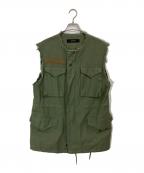 JOURNAL STANDARDジャーナルスタンダード）の古着「M-65 CUT OFFベスト」｜カーキ