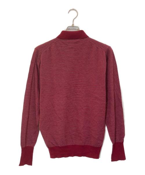 JOHN SMEDLEY（ジョンスメドレー）JOHN SMEDLEY (ジョンスメドレー) ボーダーニットポロ ボルドー サイズ:Mの古着・服飾アイテム