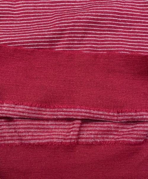 JOHN SMEDLEY（ジョンスメドレー）JOHN SMEDLEY (ジョンスメドレー) ボーダーニットポロ ボルドー サイズ:Mの古着・服飾アイテム