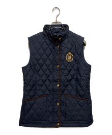 LAUREN RALPH LAUREN（ローレンラルフローレン）の古着「エンブレムキルティングベスト/WMLROTWSN220015」｜ネイビー