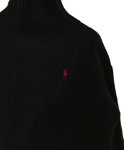 POLO RALPH LAUREN（ポロ・ラルフローレン）POLO RALPH LAUREN (ポロ・ラルフローレン) カシミヤ混ケーブルニットワンピース ネイビー サイズ:XSの古着・服飾アイテム