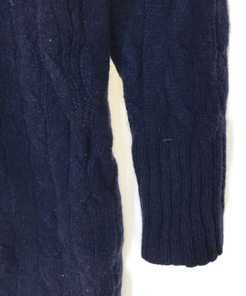 POLO RALPH LAUREN（ポロ・ラルフローレン）POLO RALPH LAUREN (ポロ・ラルフローレン) カシミヤ混ケーブルニットワンピース ネイビー サイズ:XSの古着・服飾アイテム