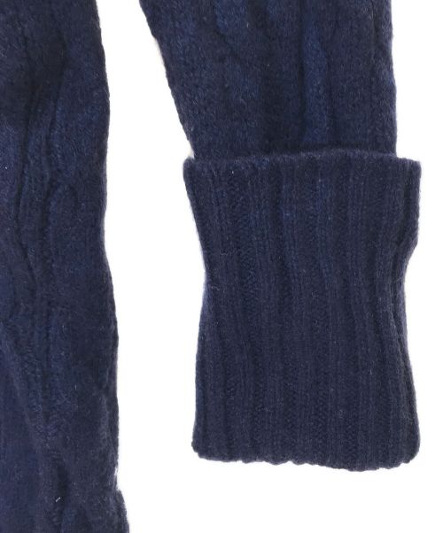 POLO RALPH LAUREN（ポロ・ラルフローレン）POLO RALPH LAUREN (ポロ・ラルフローレン) カシミヤ混ケーブルニットワンピース ネイビー サイズ:XSの古着・服飾アイテム