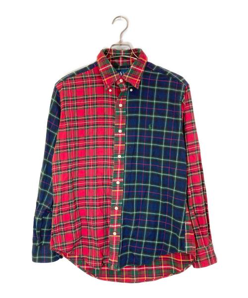 RALPH LAUREN（ラルフローレン）RALPH LAUREN (ラルフローレン) クレイジーチェックBDシャツ ブルー×グリーン サイズ:Lの古着・服飾アイテム