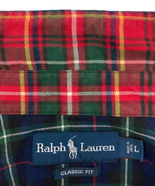 RALPH LAUREN（ラルフローレン）RALPH LAUREN (ラルフローレン) クレイジーチェックBDシャツ ブルー×グリーン サイズ:Lの古着・服飾アイテム