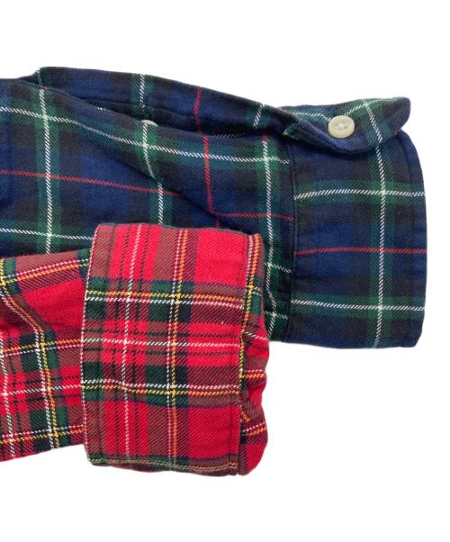 RALPH LAUREN（ラルフローレン）RALPH LAUREN (ラルフローレン) クレイジーチェックBDシャツ ブルー×グリーン サイズ:Lの古着・服飾アイテム