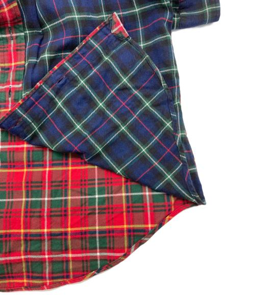 RALPH LAUREN（ラルフローレン）RALPH LAUREN (ラルフローレン) クレイジーチェックBDシャツ ブルー×グリーン サイズ:Lの古着・服飾アイテム