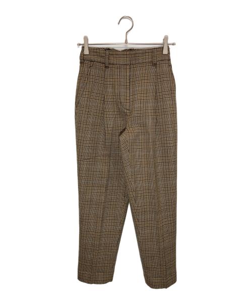 3.1 phillip lim（スリーワンフィリップリム）3.1 phillip lim (スリーワンフィリップリム) グレンチェック タック スラックス ブラウン サイズ:00の古着・服飾アイテム