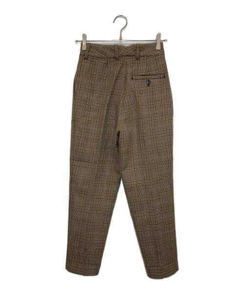 3.1 phillip lim（スリーワンフィリップリム）3.1 phillip lim (スリーワンフィリップリム) グレンチェック タック スラックス ブラウン サイズ:00の古着・服飾アイテム