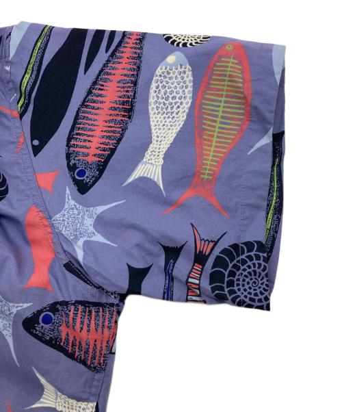 Star OF HOLLYWOOD（スターオブハリウッド）STAR OF HOLLYWOOD (スターオブハリウッド) BROAD COTTON OPEN SHIRT “FISH” パープル サイズ:Lの古着・服飾アイテム