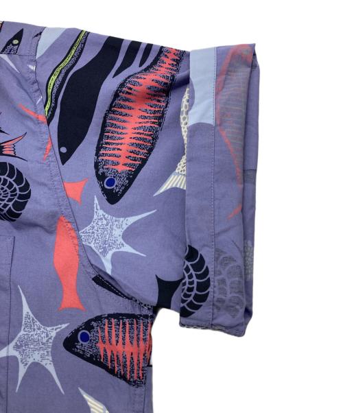 Star OF HOLLYWOOD（スターオブハリウッド）STAR OF HOLLYWOOD (スターオブハリウッド) BROAD COTTON OPEN SHIRT “FISH” パープル サイズ:Lの古着・服飾アイテム