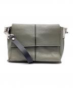 REBELLEレベル）の古着「レザーショルダーバッグ」｜オリーブ