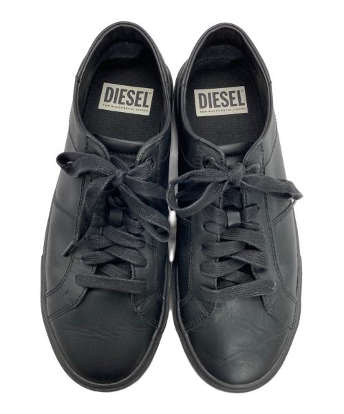 DIESEL（ディーゼル）DIESEL (ディーゼル) レザースニーカー ブラック サイズ:26.5の古着・服飾アイテム