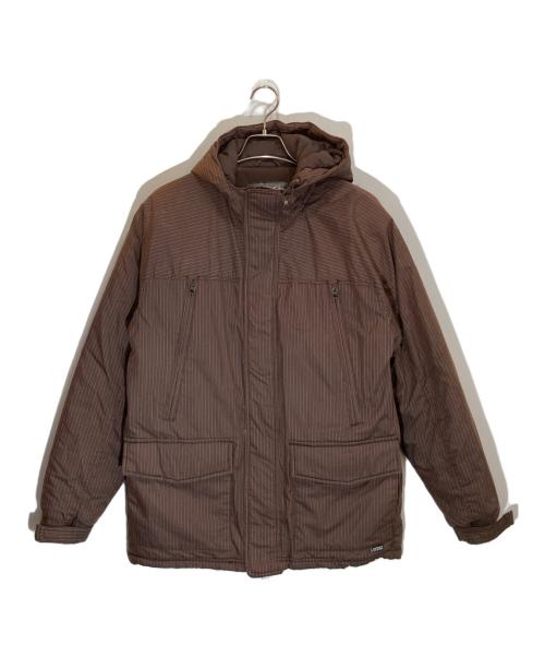 stussy（ステューシー）stussy (ステューシー) サーモライトストライプ中綿ジャケット ブラウン サイズ:Mの古着・服飾アイテム
